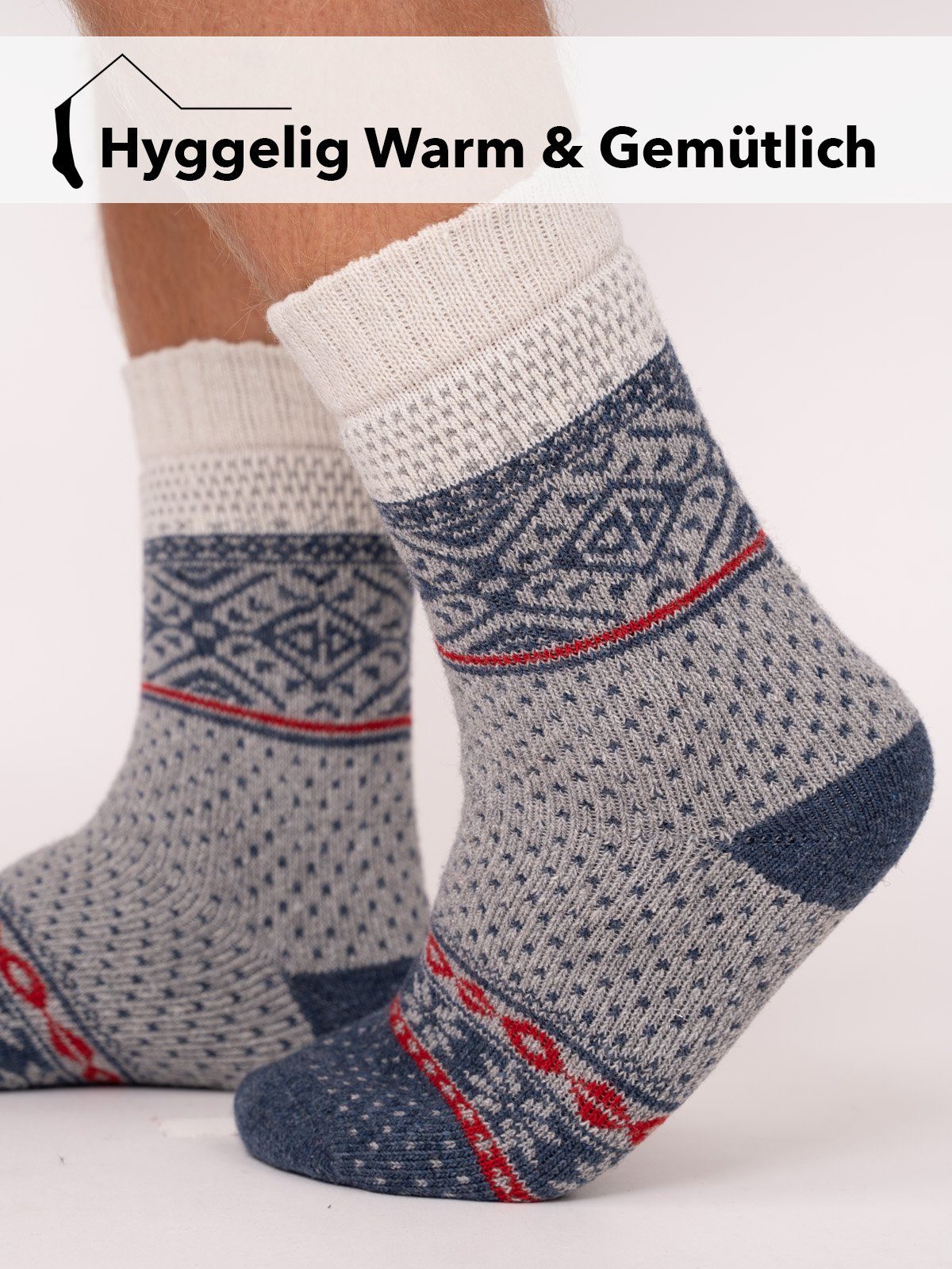 HomeOfSocks Norwegersocken Skandinavische Wollsocke 