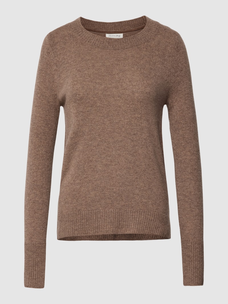 Strickpullover mit Rundhalsausschnitt in haselnuss braun