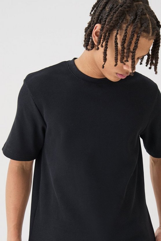 T-Shirt in Waffeloptik