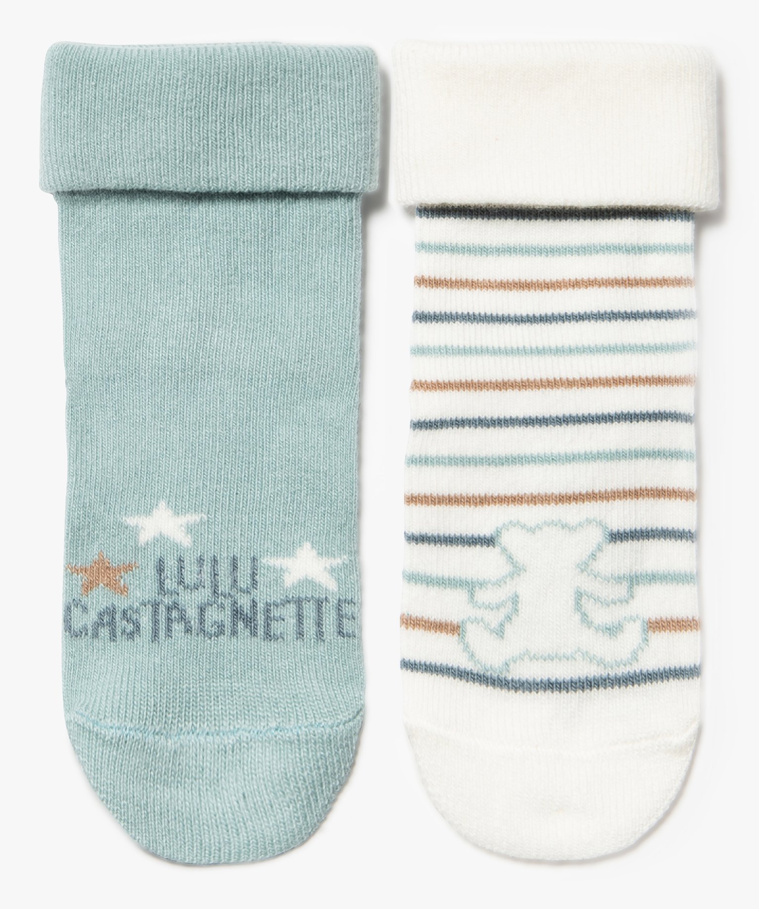 Chaussettes bébé imprimées à revers - LuluCastagnette (l... bleu | GEMO