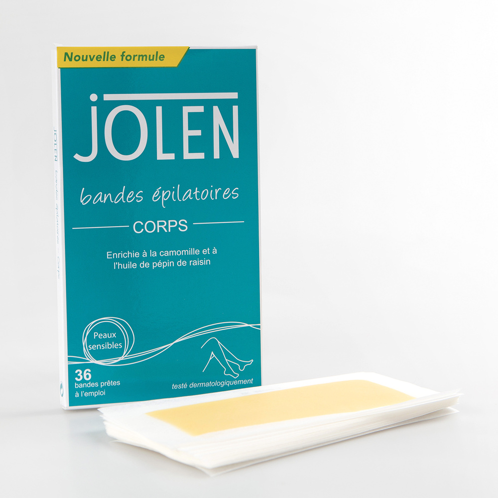 jolen bandes dépilatoires jambes  x36 bandes dépilatoires