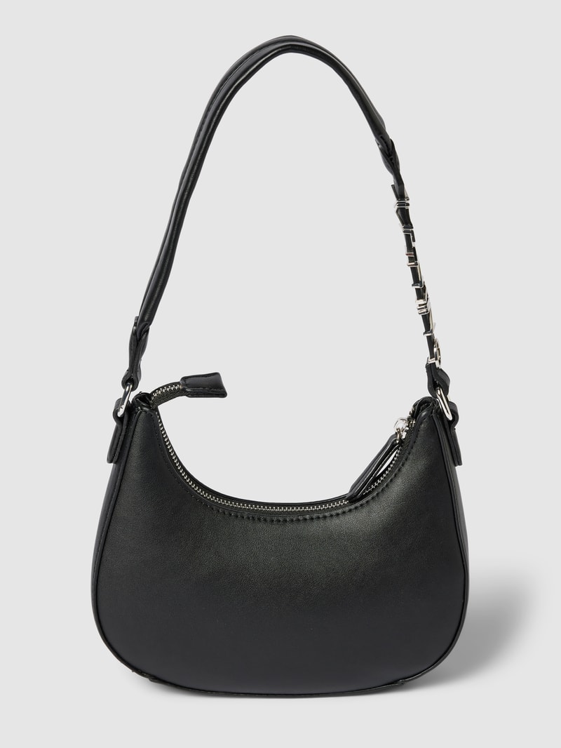 Handtasche mit Label-Detail Modell 'VANCOUVER' in schwarz