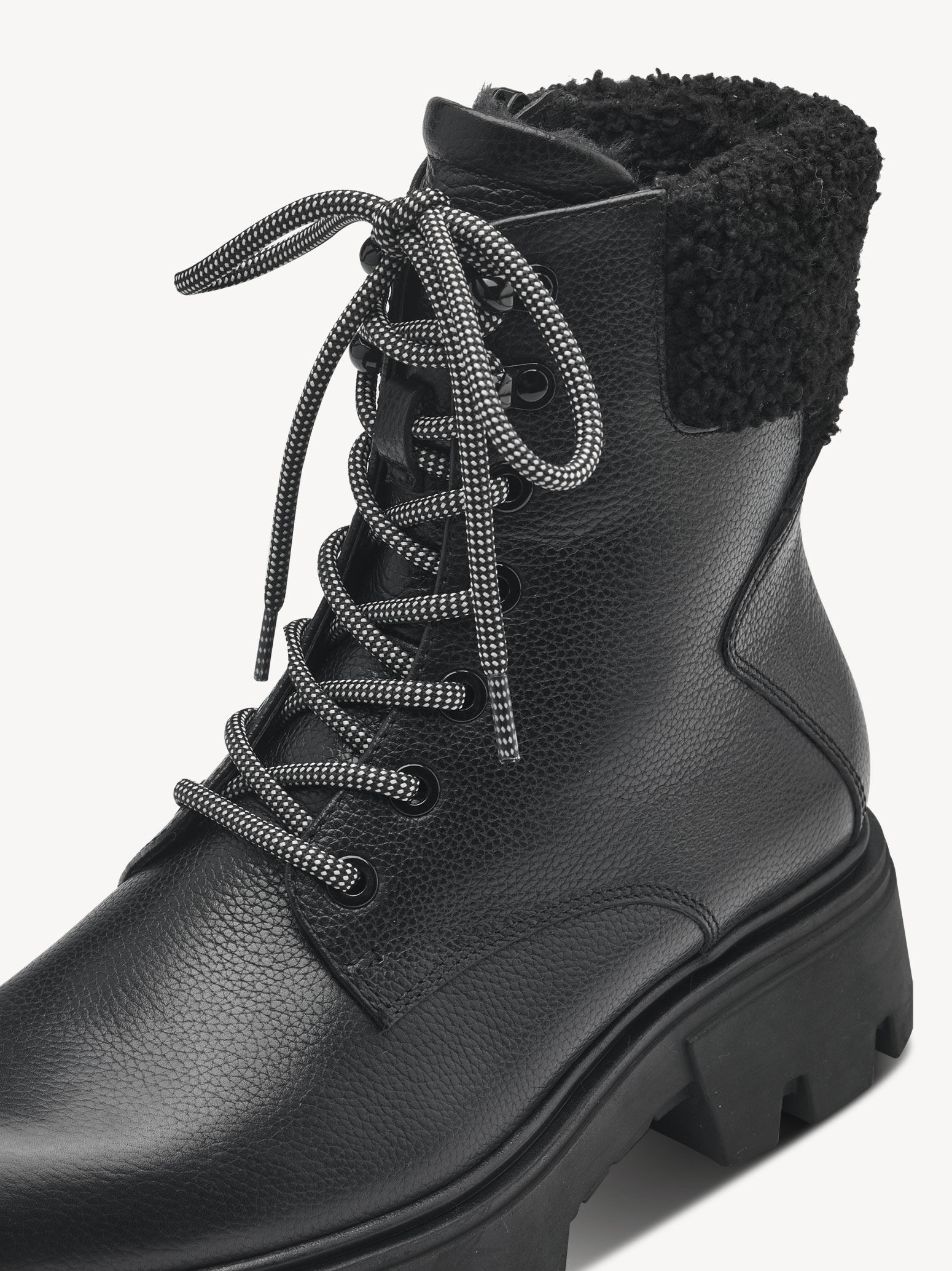 Bottine en cuir - noir doublure chaude
