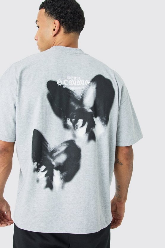 Oversize T-Shirt mit Schmetterlings-Print