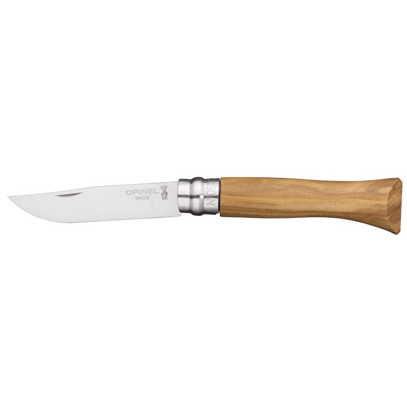 Opinel Knife n.6 Traditionelle Edelstahl-Olivenversion. (Opinel Inox).
