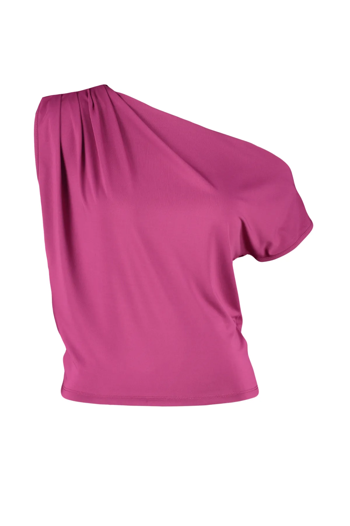 Trendyol Collection  Fuchsia Regular/Normal Fit Asymmetrischer Kragen Ärmellose Stretch-Strickbluse TWOSS24BZ00396