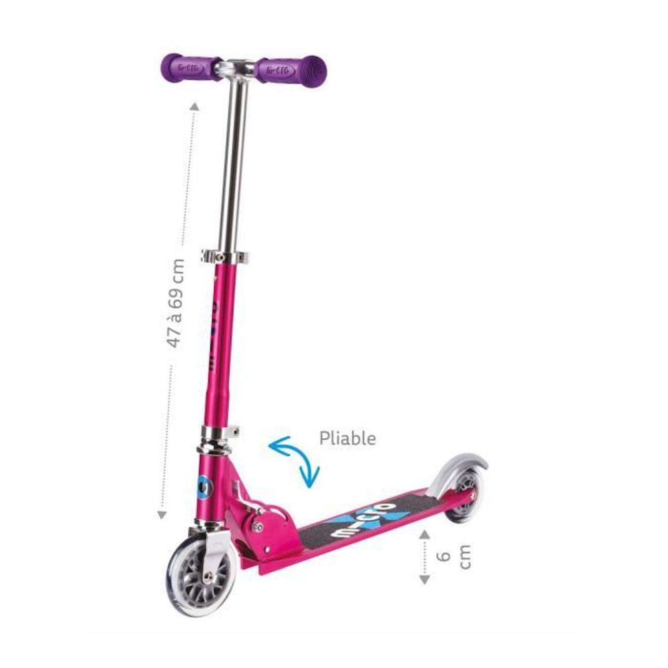 Trottinette pliable Enfant – Micro Light Rose rose