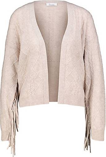 Princess Goes Hollywood Damen Strickjacke CARDIGAN mit Fransen aus Wolle mit Kaschmir