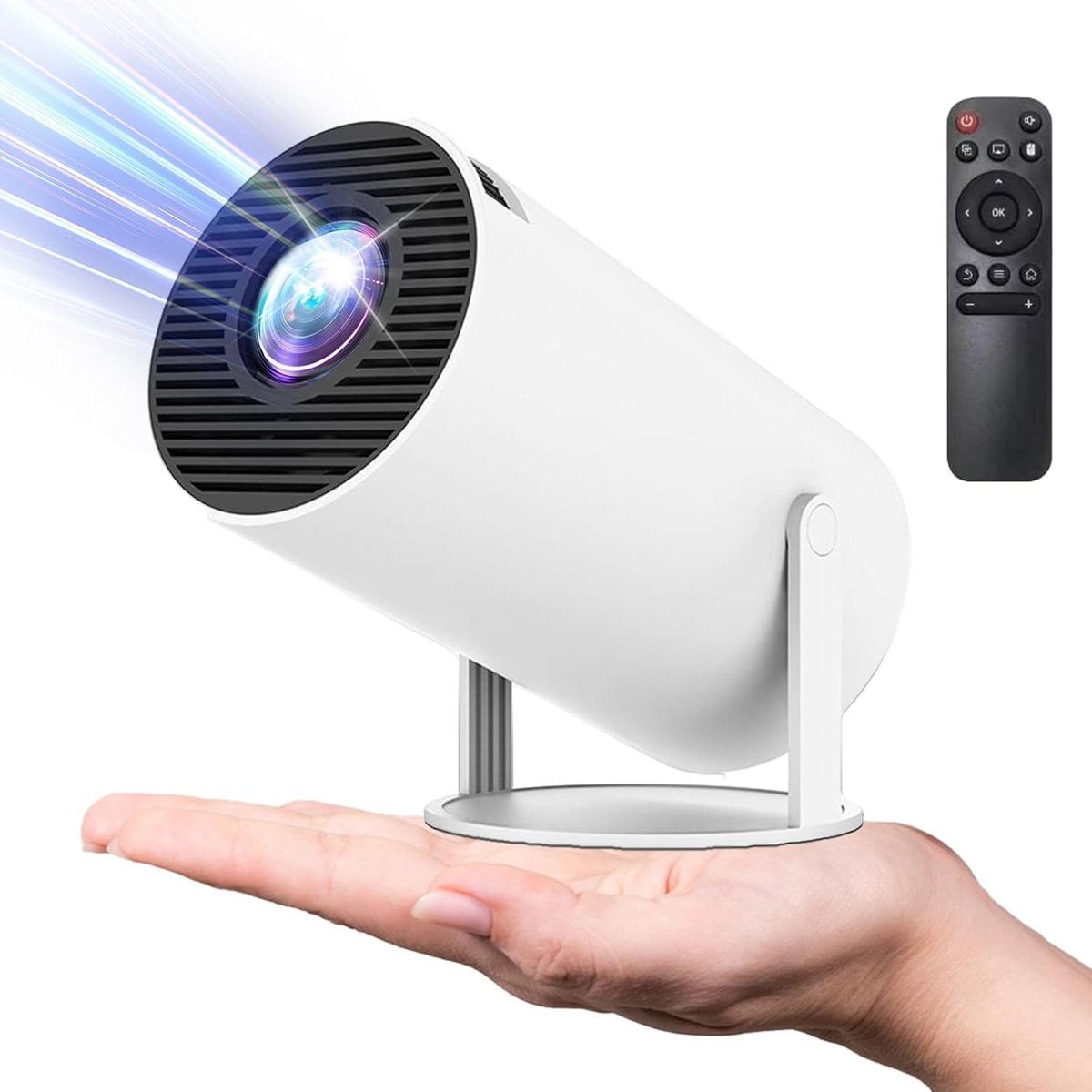 Yoyaxi 4K HD Mini-Projektor für Wände und Decken,automatische Trapezkorrektur Beamer (120 ANSI Smart WiFi 2.4G/5G Android 11.0 Projektor)