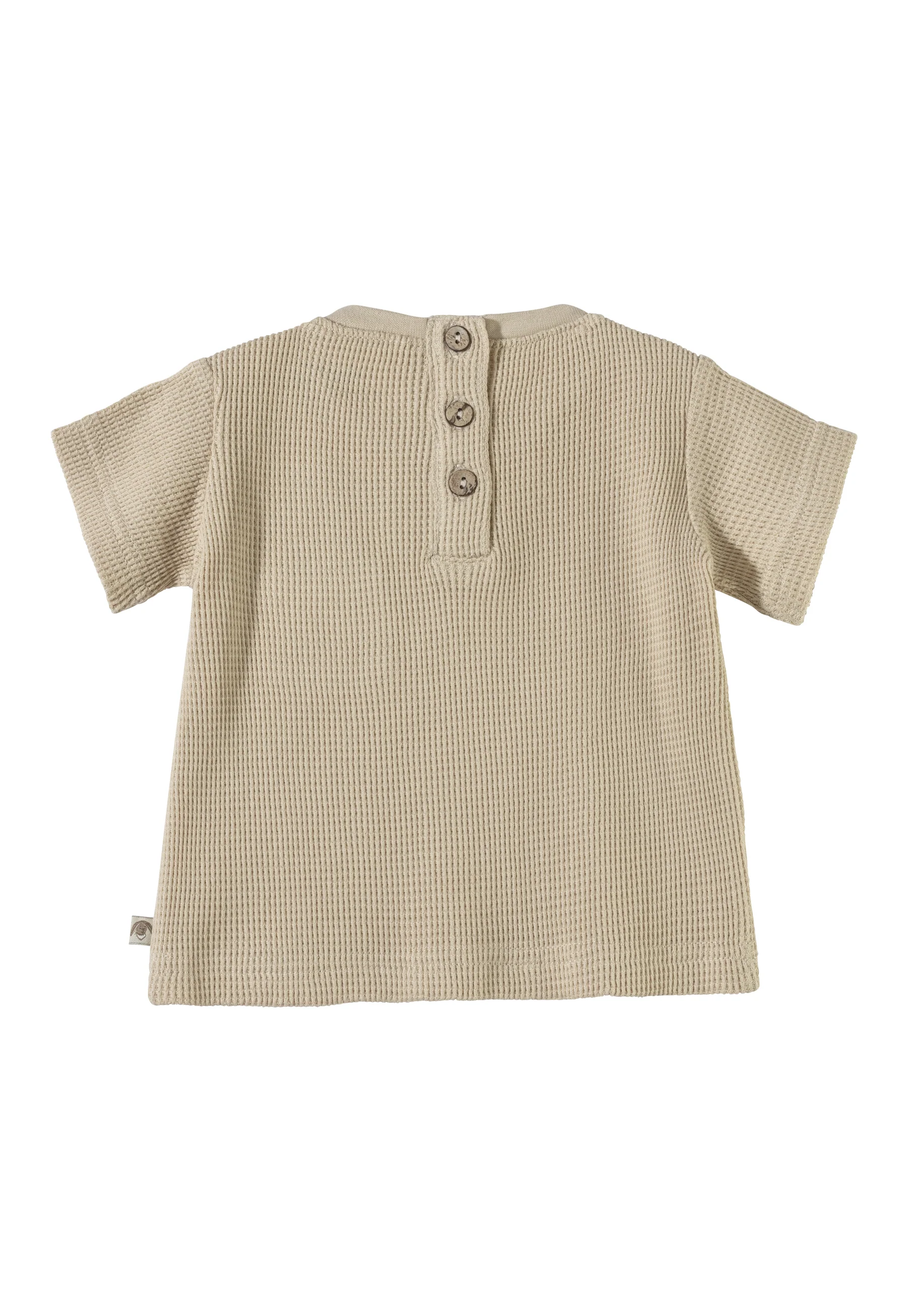 T-Shirt mit Applikation von Hase Happy in beige