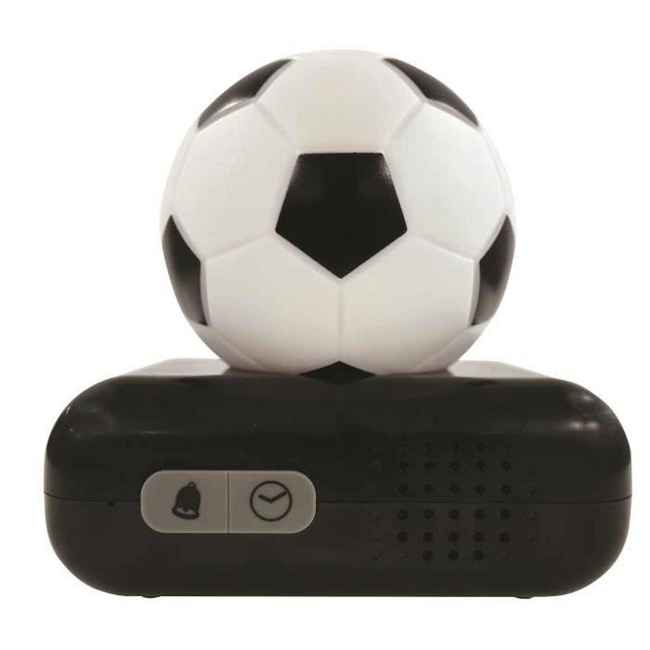 Réveil digital avec veilleuse lumineuse football en 3D et effets sonores blanc
