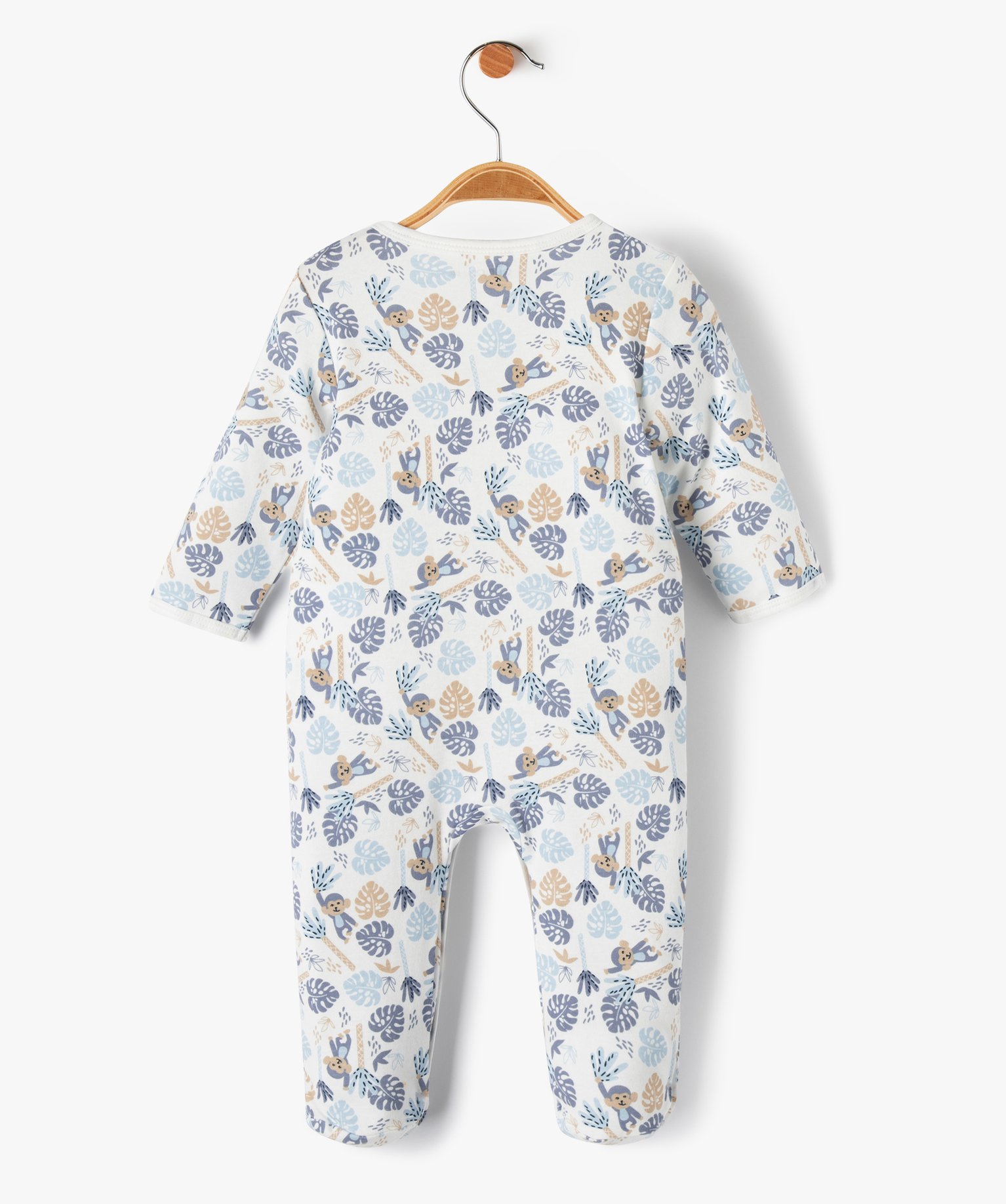Pyjama bébé en jersey à fermeture ventrale pressionnée e... ecru | GEMO
