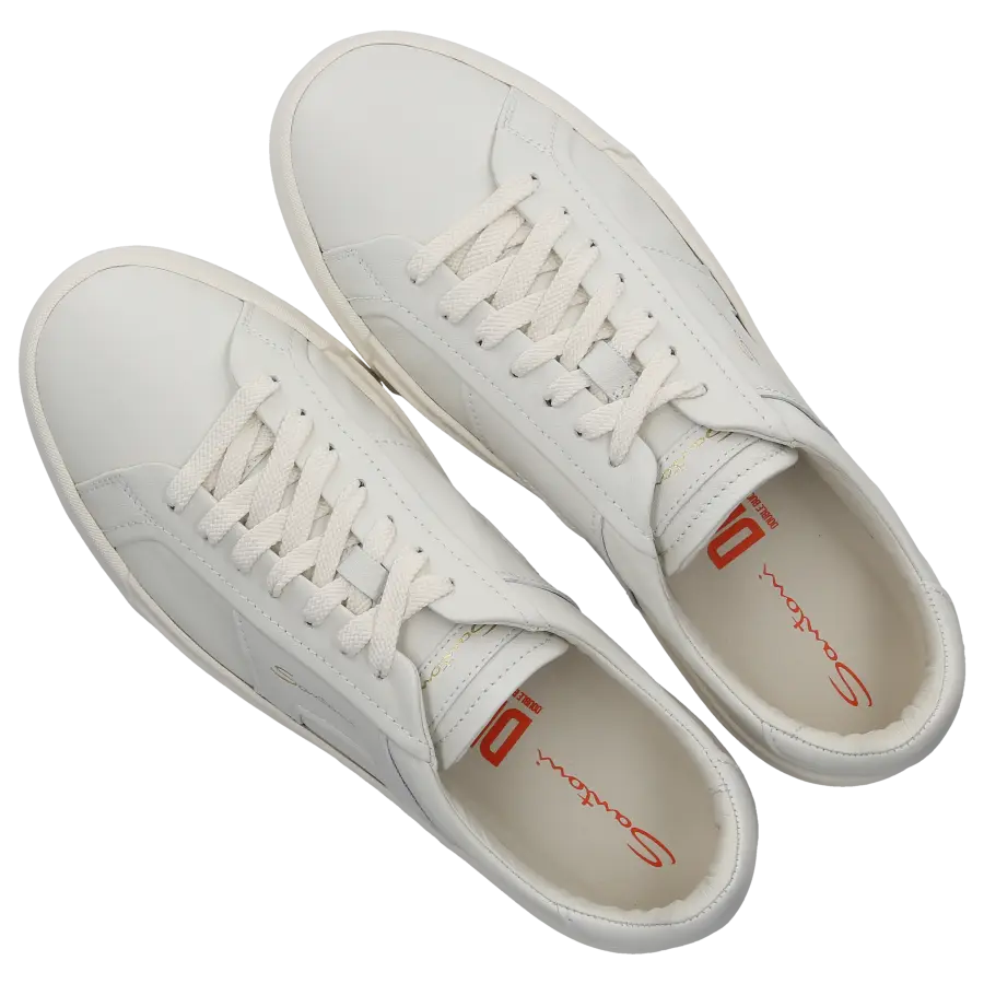 Santoni - Sneaker low DOUBLE BUCKLE Kalbsleder - weiß