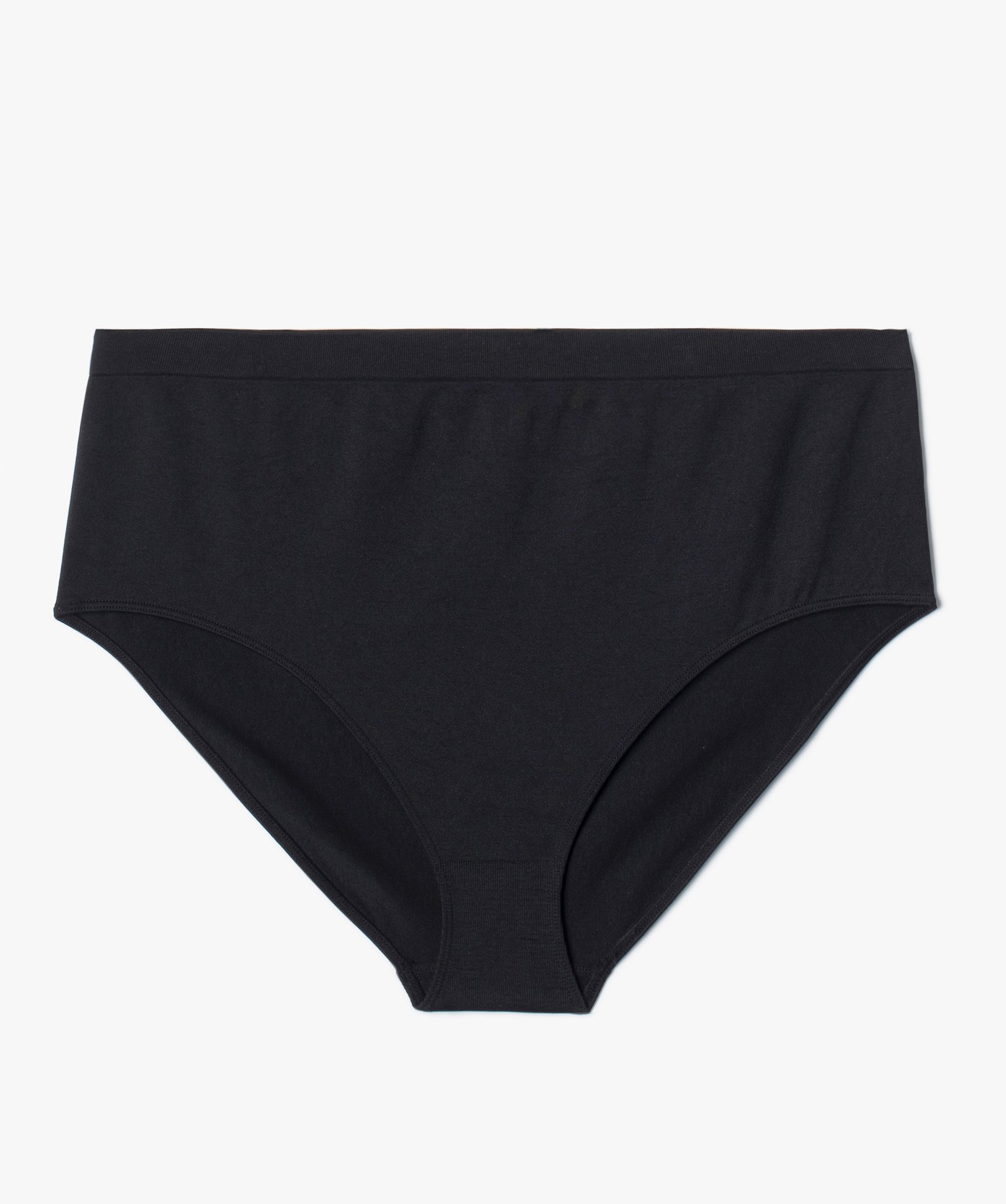 Culotte femme grande taille en microfibre sans coutures noir | GEMO