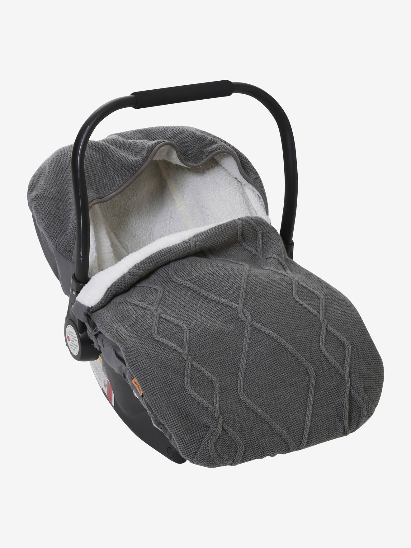 Chancelière tricot doublée polaire pour siège-auto coque