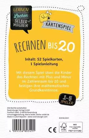 Rechnen bis 20 - Kartenspiel ab 6 Jahren