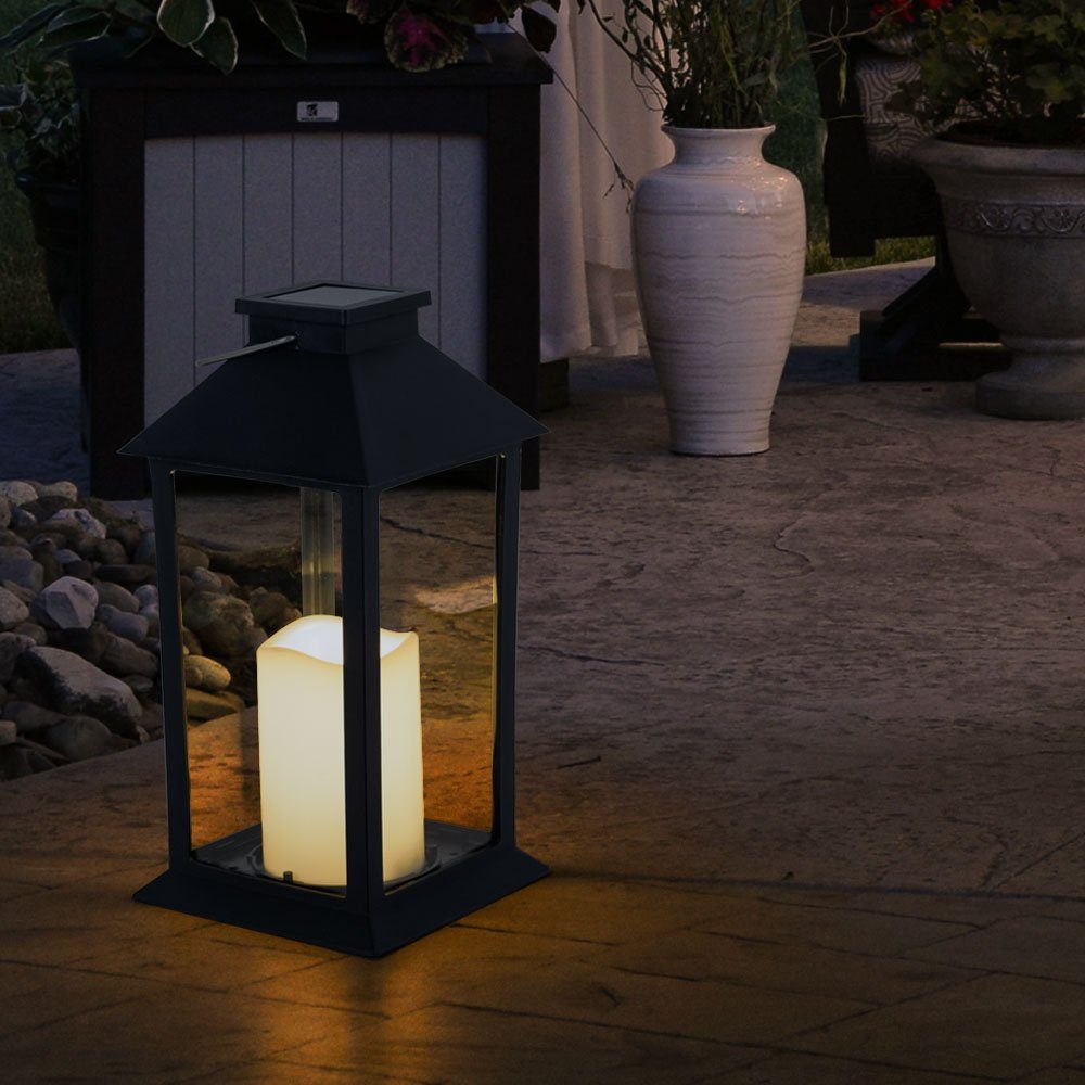 etc-shop LED Laterne, LED-Leuchtmittel fest verbaut, Warmweiß, Laterne Solar Außen Wetterfest LED Außenlaterne Solarleuchte Garten