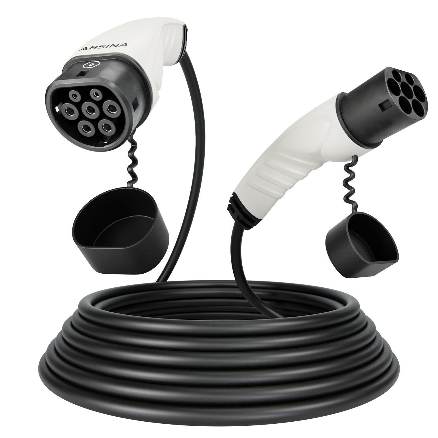 ABSINA Elektroauto Ladekabel Typ 2 Mode 3, 5 Meter, 3-phasig, 11kW, 16A, IP55 Elektroauto-Ladegerät (1-tlg)