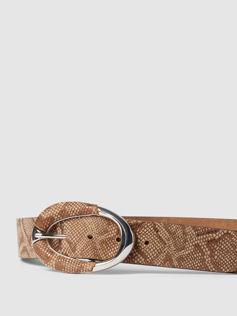 Ledergürtel mit Allover-Muster Modell 'Python' in camel