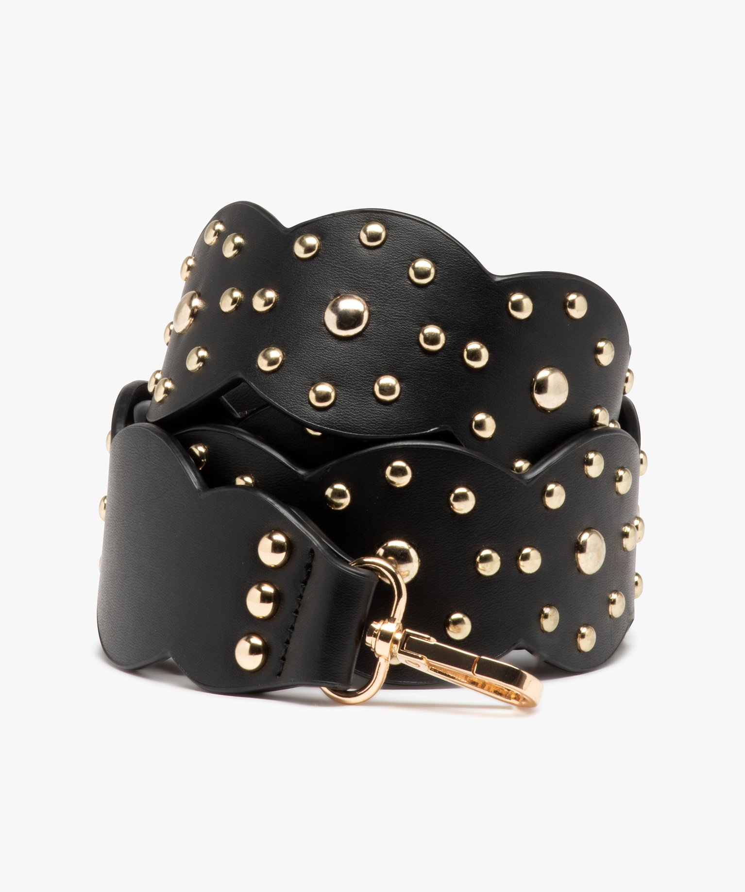 Bandoulière de sac avec clous métalliques noir | GEMO