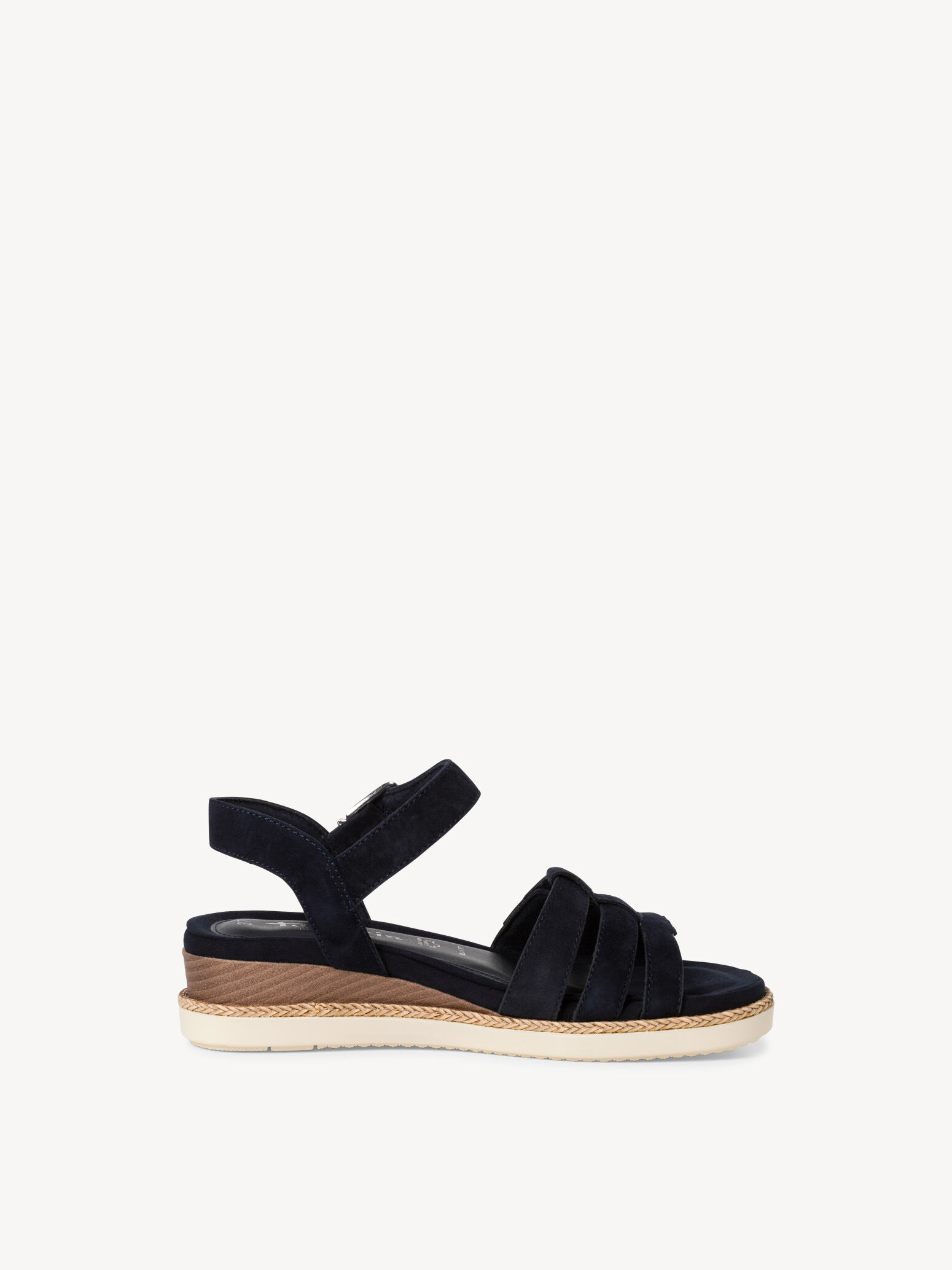 Sandale à talon en cuir - bleu