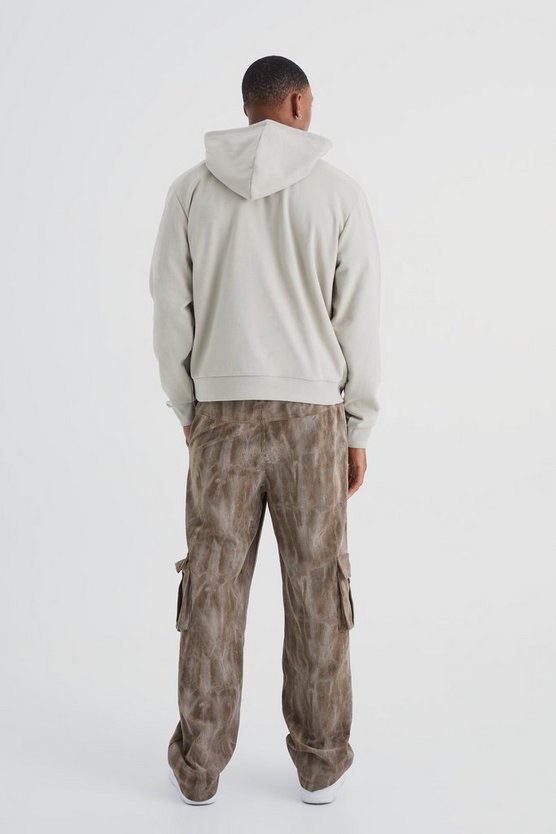 Kastiger Hoodie mit Print