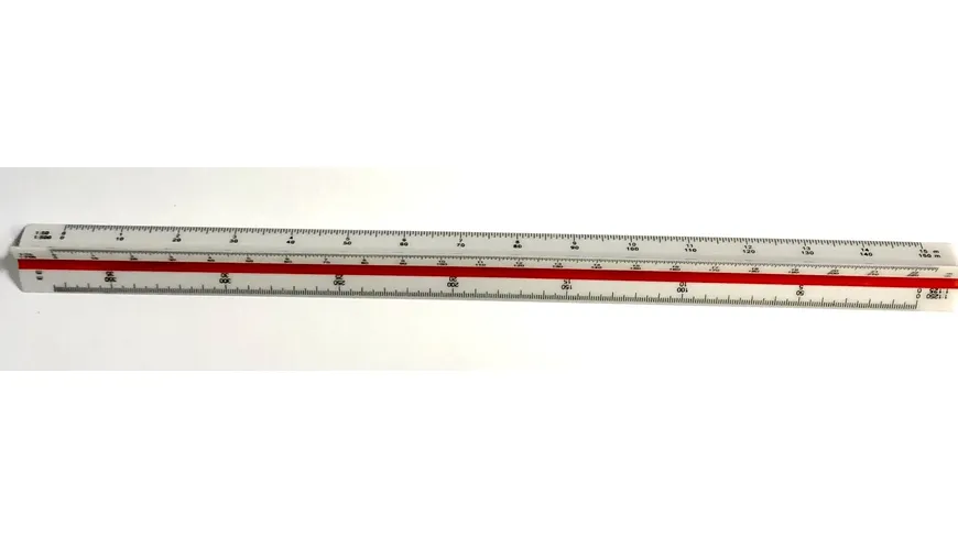 RHEITA Dreikant-Maßstab im Etui 30cm