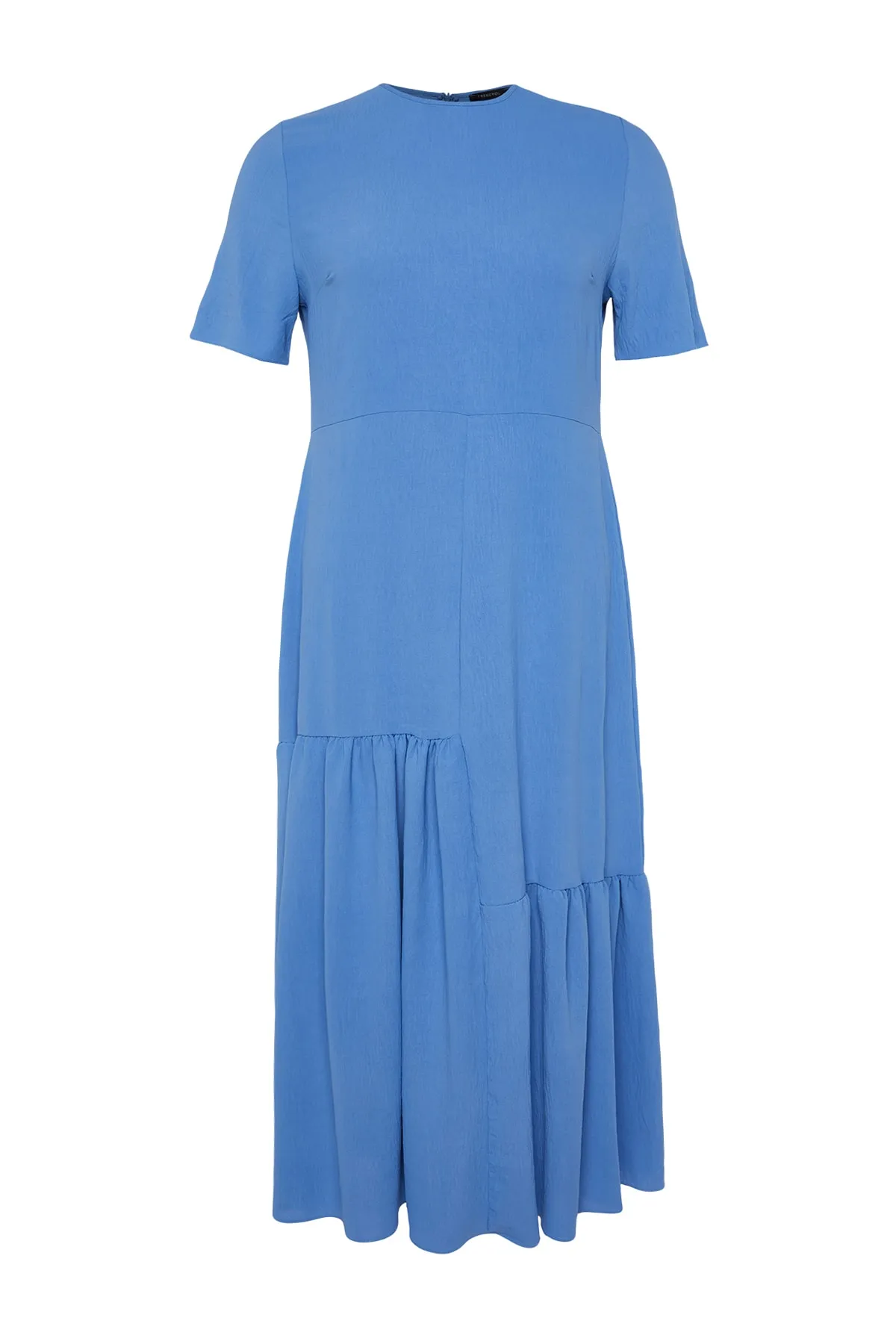 Trendyol Curve  Dunkelblaues gewebtes Volantkleid TBBSS22EL1595