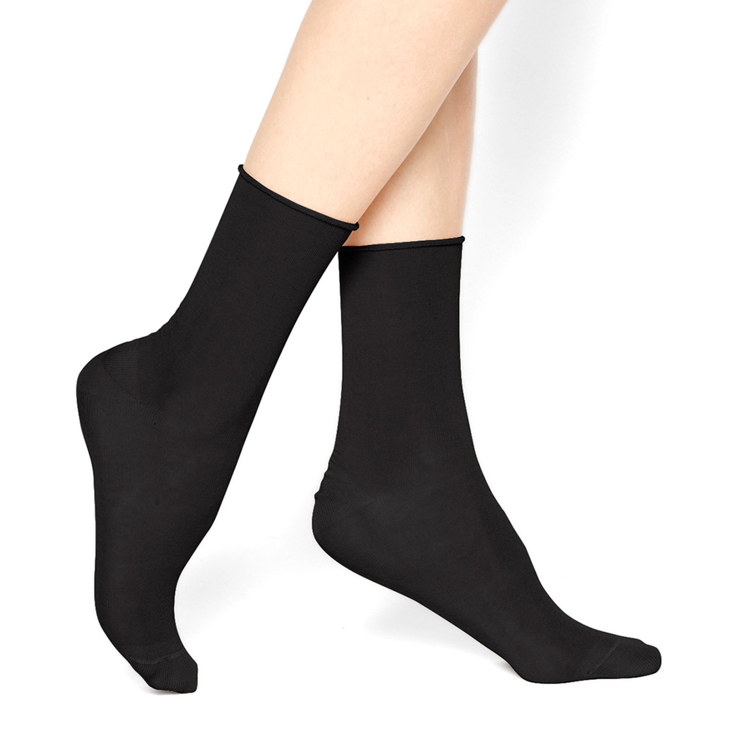 Chaussettes BLEUFORET noires Fleur de peau - 37-41