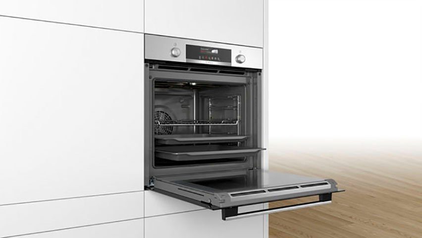 BOSCH Einbaubackofen Serie 6 HBG579BS0, mit Teleskopauszug nachrüstbar, Pyrolyse-Selbstreinigung