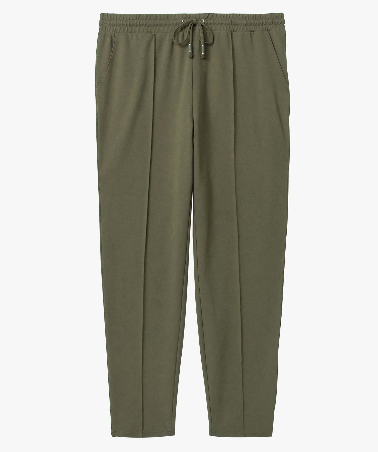 Pantalon femme grande taille avec couture sur l’avant kaki | GEMO