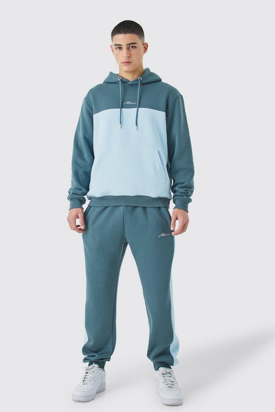 Man Signature Colorblock Trainingsanzug mit Kapuze