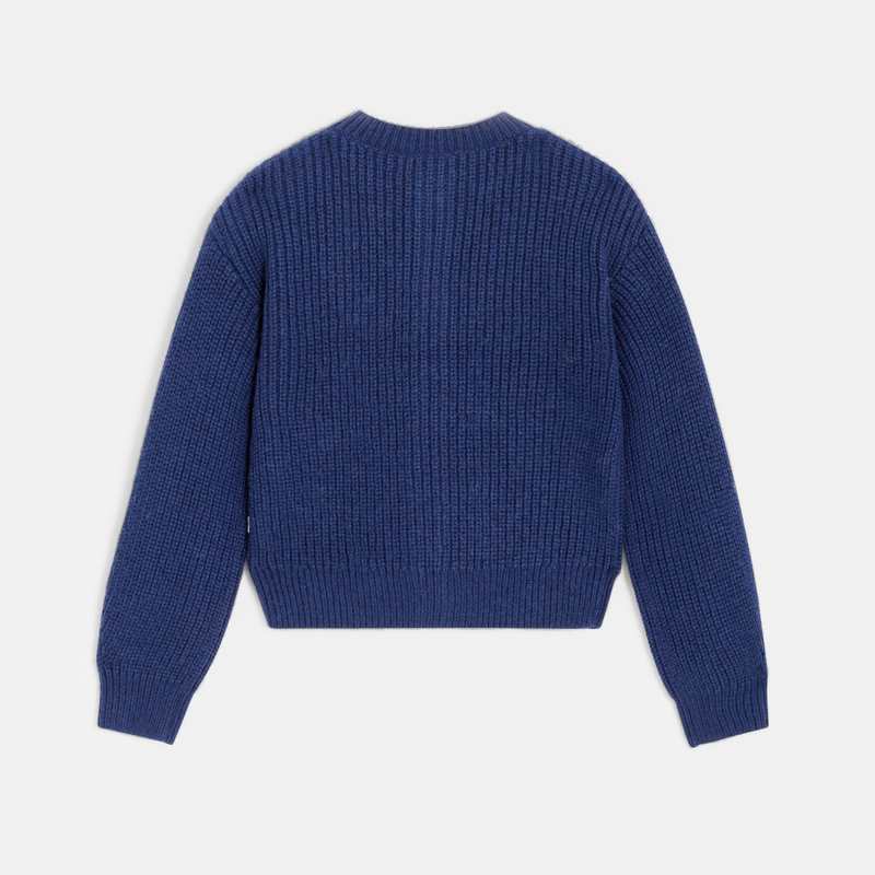 Gilet fille maille tricot bleu nuit Catimini