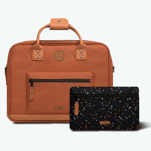 Turin camel laptop bag