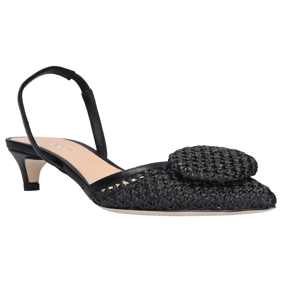 EN AVANT - Riemchensandalen SILBIDOS Kalbsleder Bast - schwarz