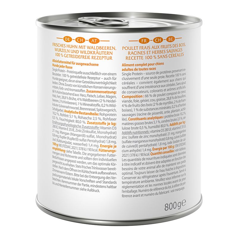 Sparpaket Wolf of Wilderness Adult 24 x 800 g - Single Protein