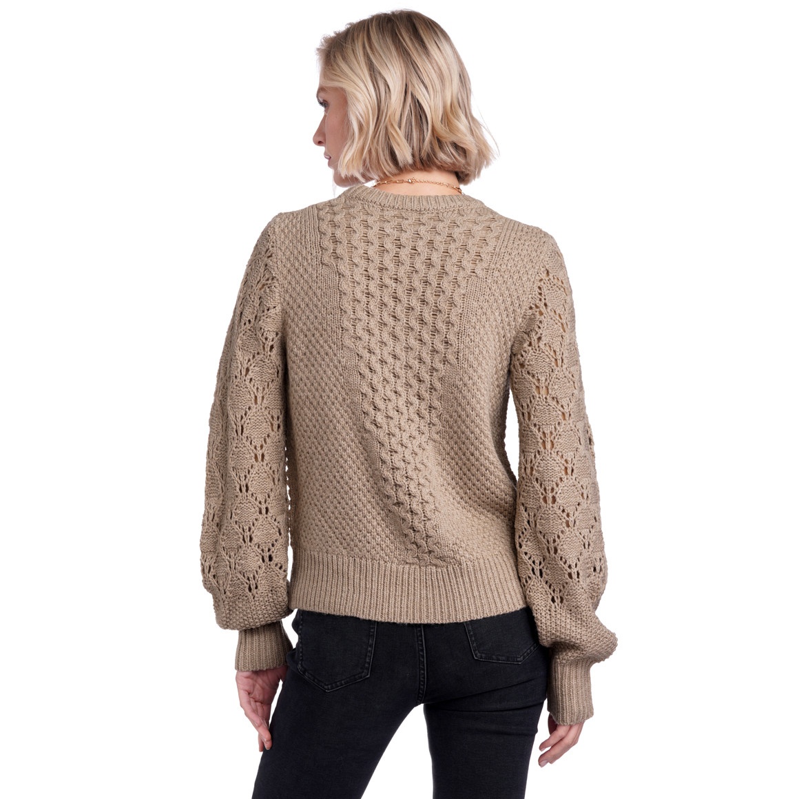 Damen Strickpullover mit Loch-Strick