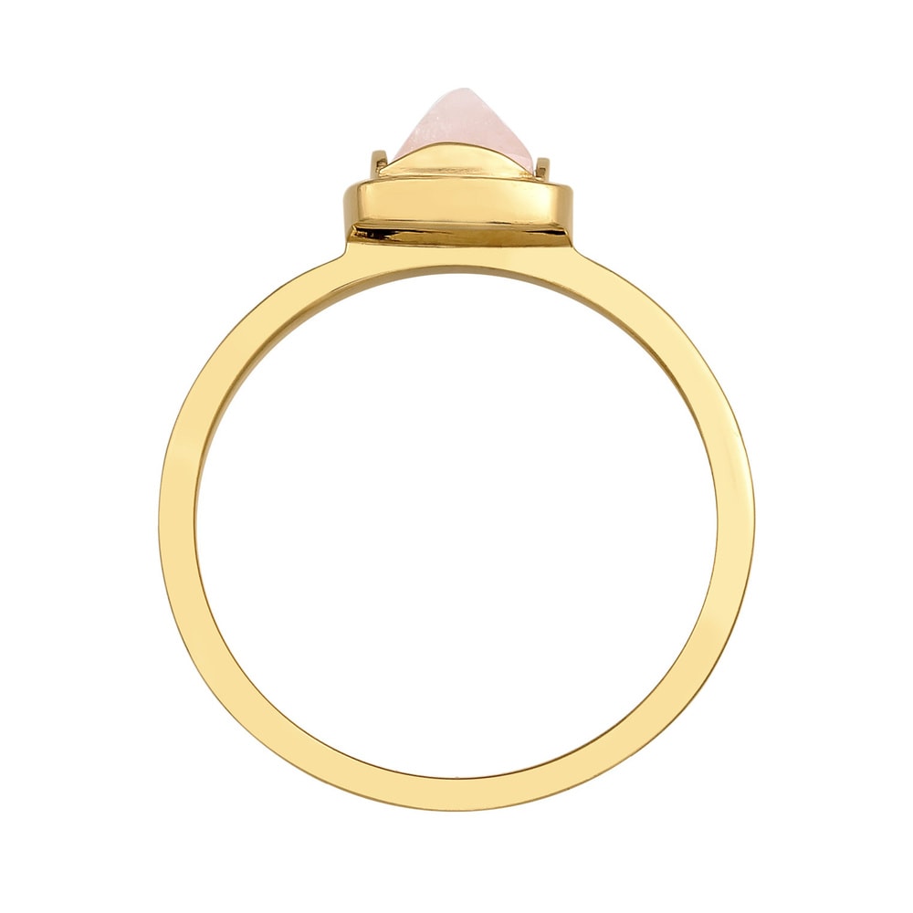 Elli PREMIUM Elli PREMIUM Bague Femme solitaire pyramide avec quartz rose en argent sterling 9 Bague