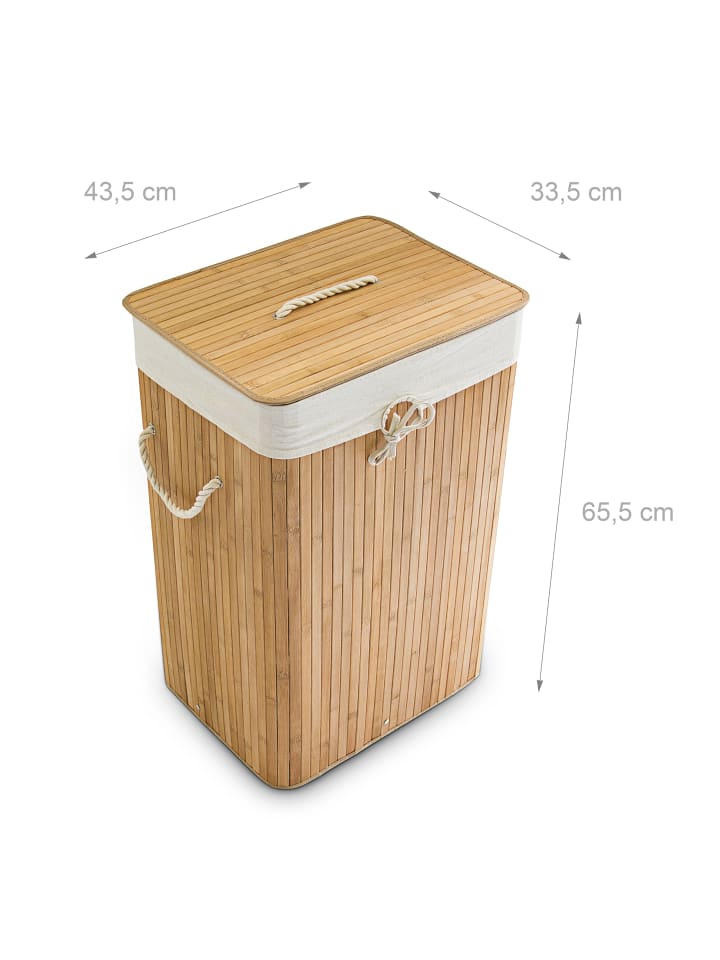 relaxdays Wäschekorb Natur - (B)43,5 x (H)65,5 x (T)33,5 cm günstig kaufen onesize