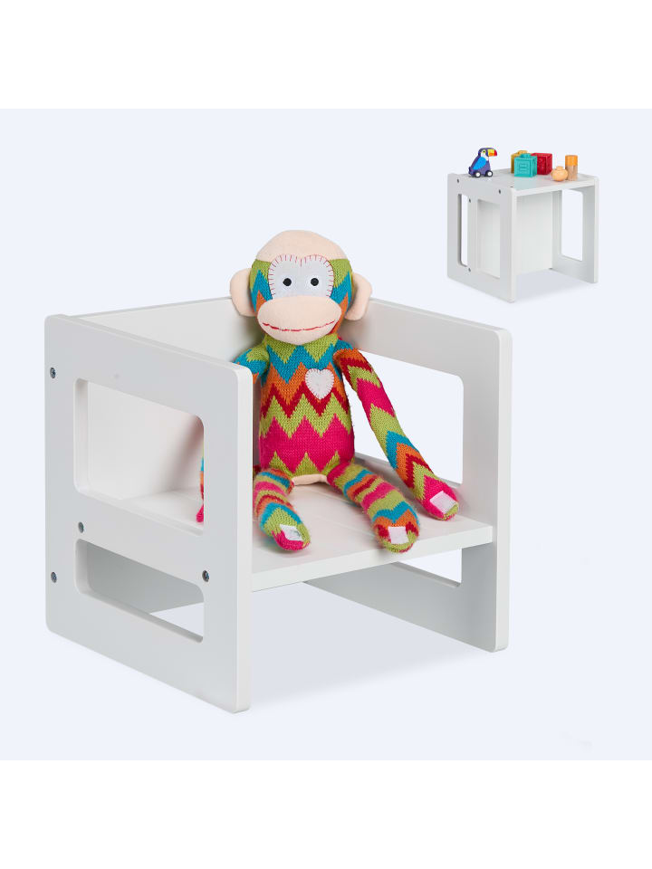relaxdays Kindersitzhocker in Weiß -  (B)30 x (H)30 x (T)30 cm günstig kaufen onesize