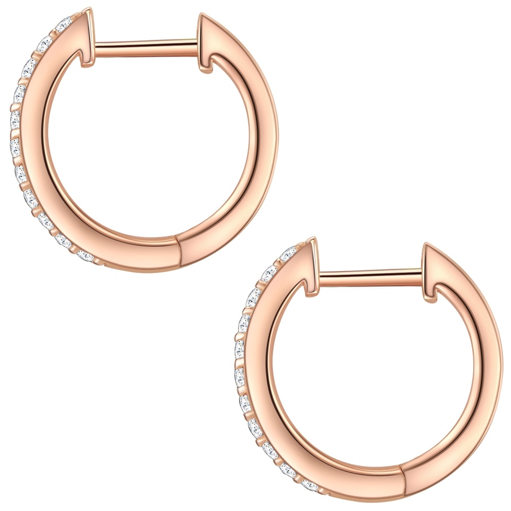 Rafaela Donata Créoles en argent Argent sterling Oxyde de zirconium (CZ) en Or rose Boucles d'oreilles