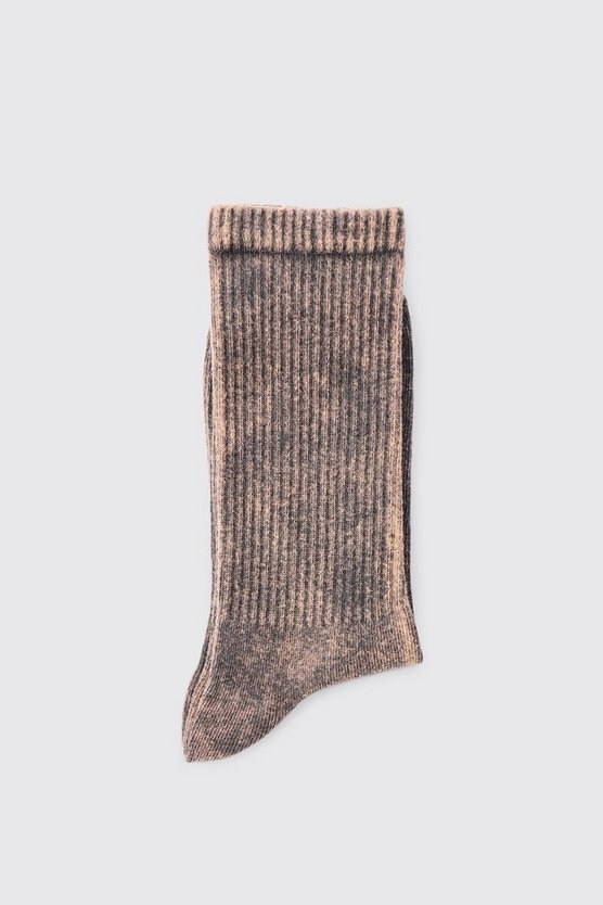 Gerippte Sportsocken mit Acid-Waschung
