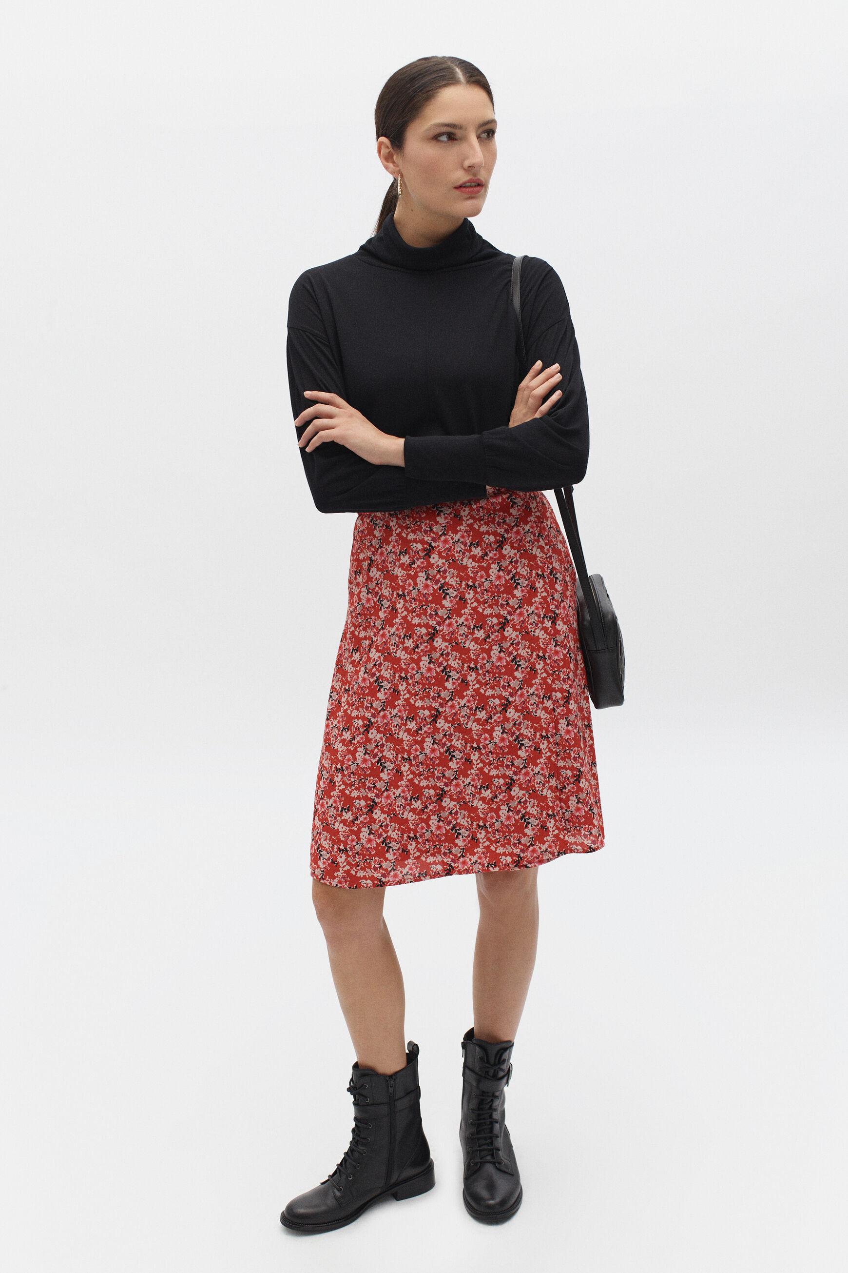 t-shirt alton col roulé noir femme