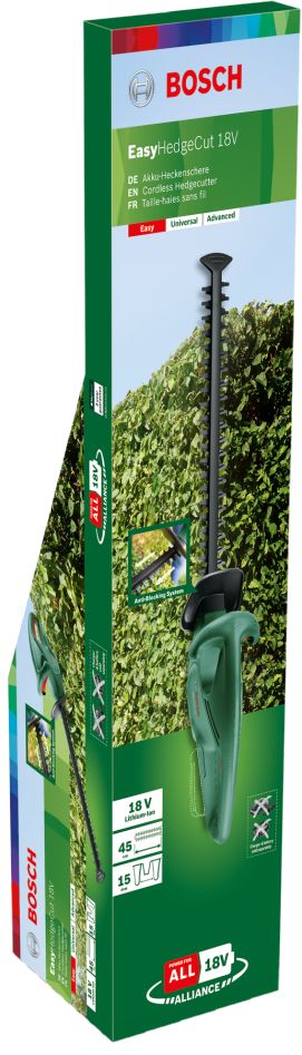 Akumulátorové nůžky na živý plot Bosch Green 0600849H03 EasyHedgeCut 18-45 bez baterie a nabíječky
