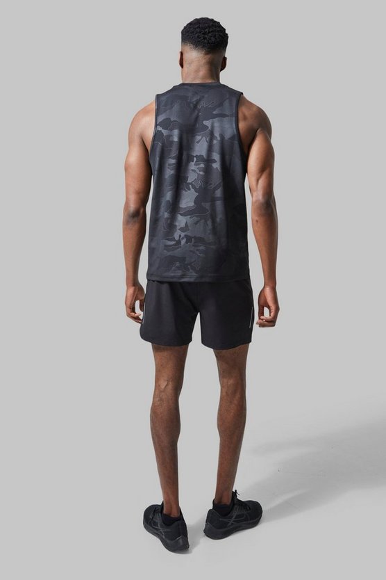 Man Active Camouflage Racer Performance Tanktop