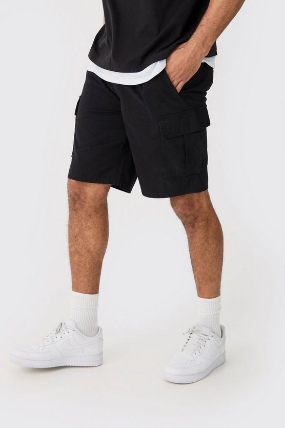 Lockere Cargo-Shorts mit elastischem Bund