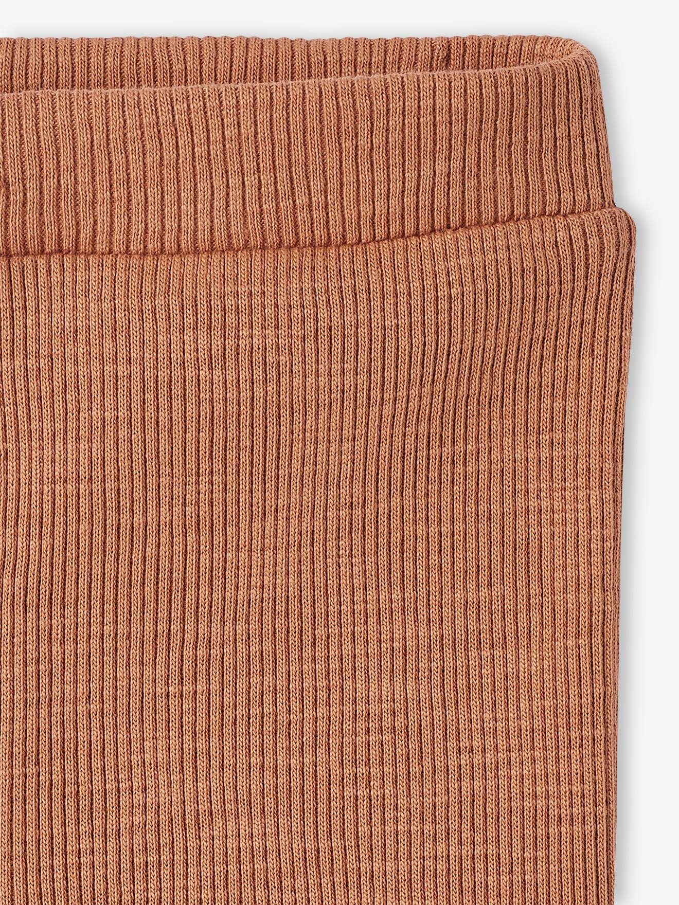 Legging basics bébé en côtes beige chiné