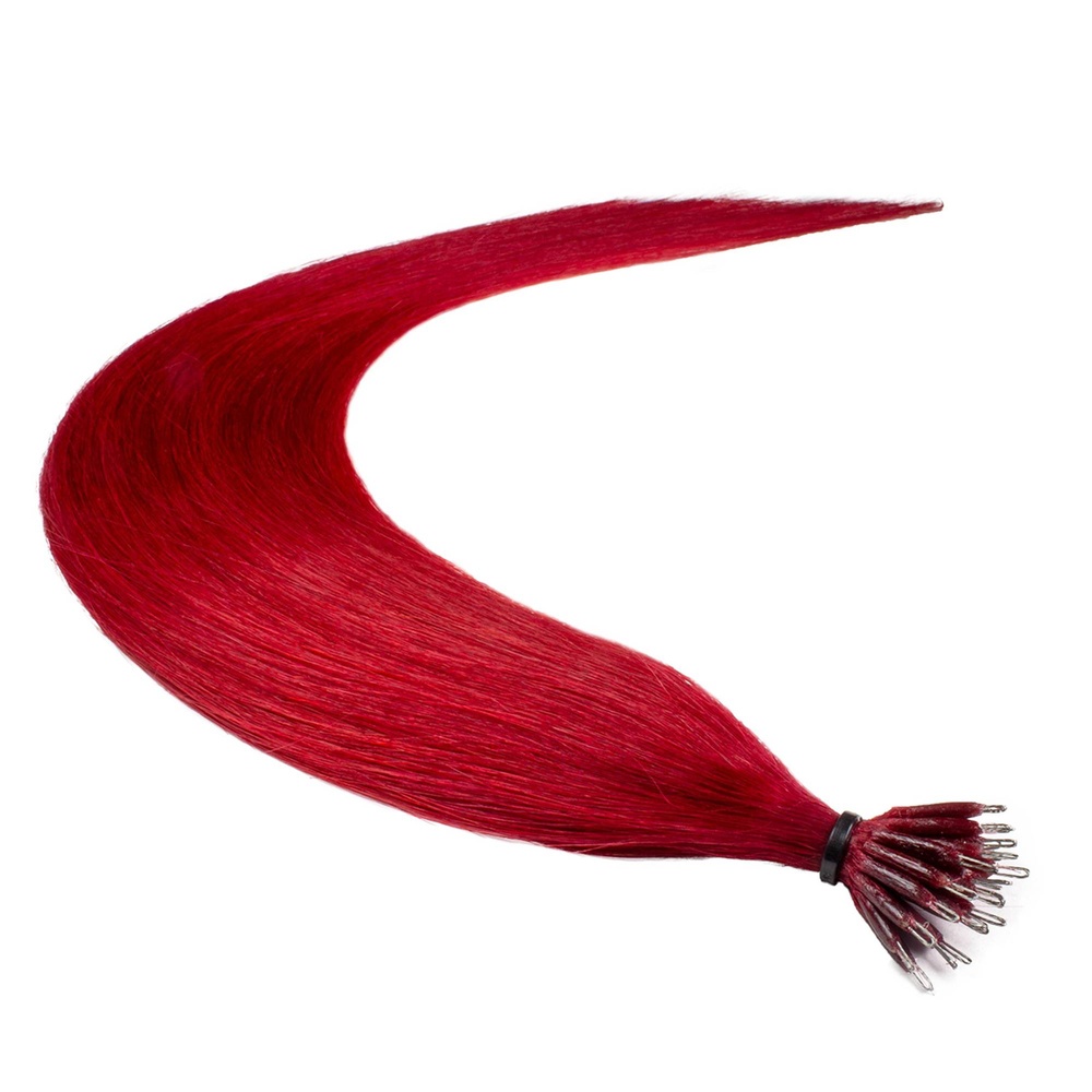 hair2heart Extensions à froid Nanoring Premium cheveux naturels #rouge 0.5g extensions