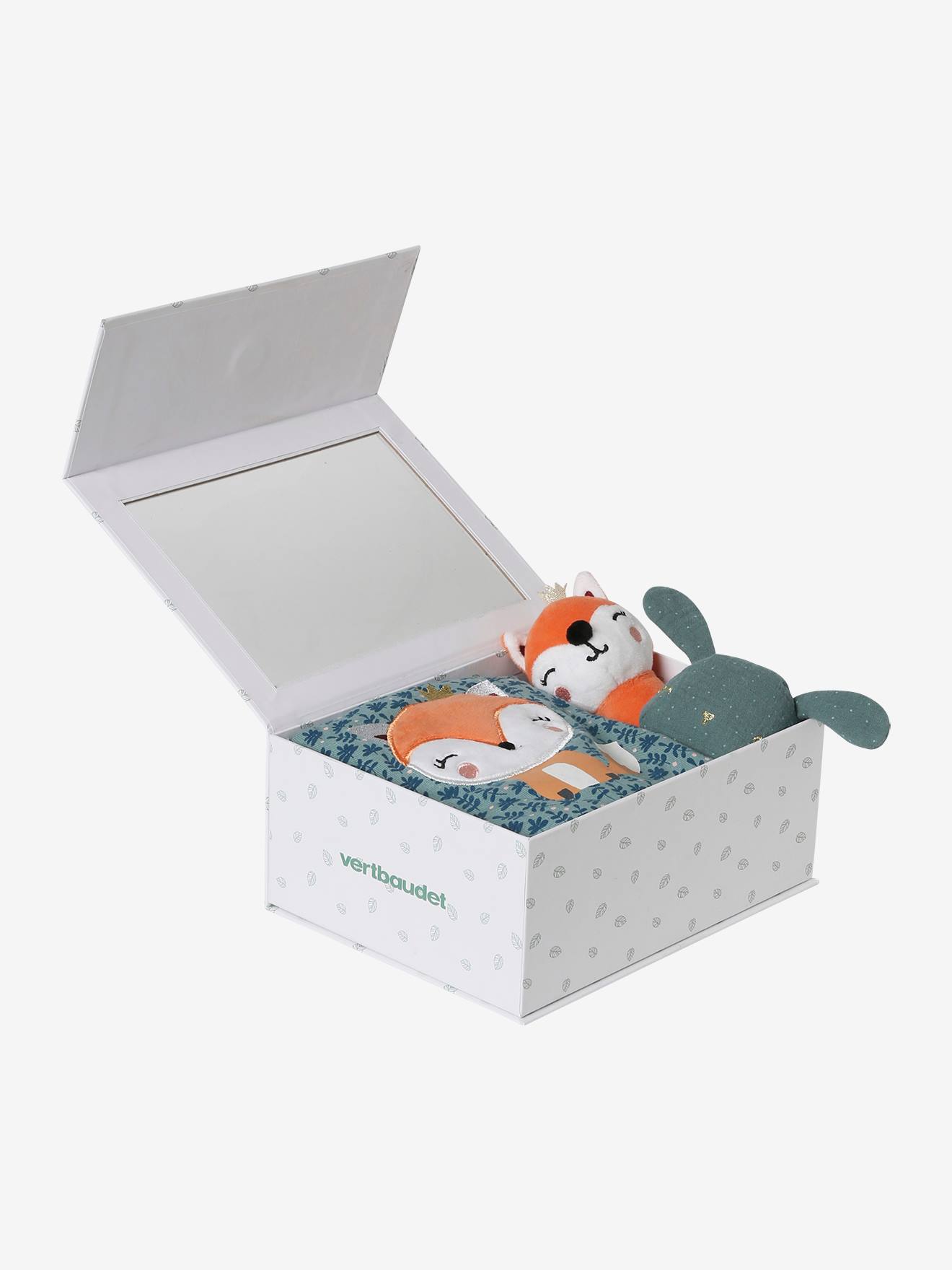 Coffret cadeau 3 pièces : doudou lange + hochet + livre imagier tanzanie