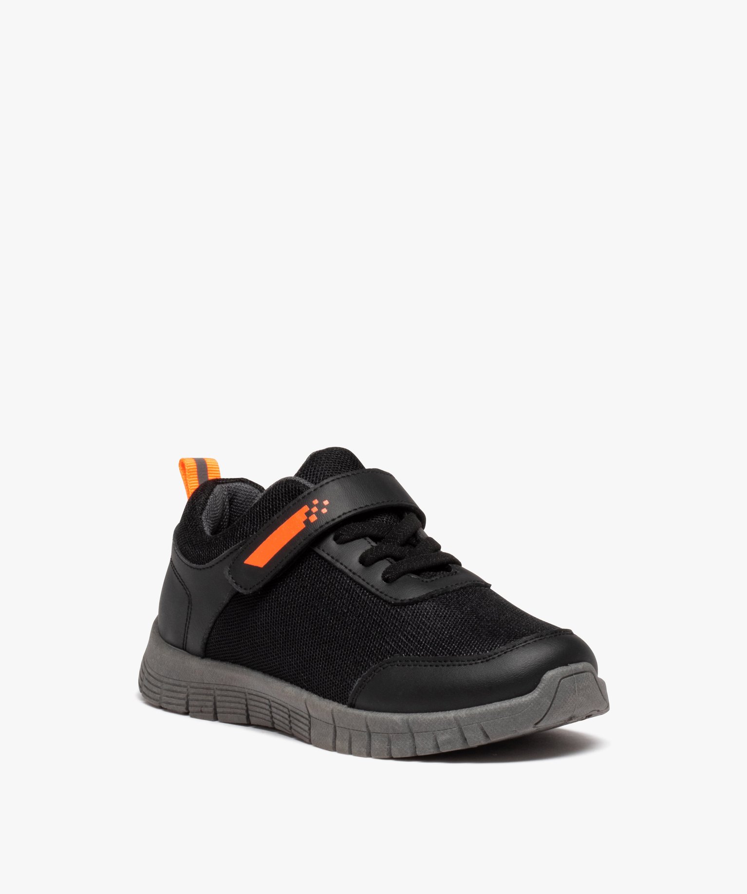 Baskets Garçon unies en mesh avec scratch noir | GEMO